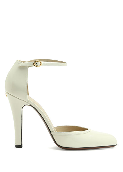 Ekru Deri Topuklu Ayakkabı - Görsel 2