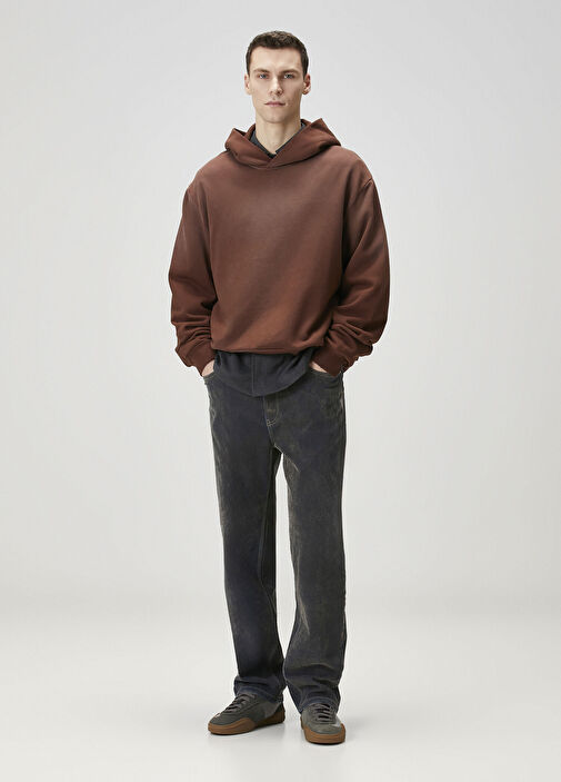 Acne Studios Kahverengi Erkek Kahverengi Kapüşonlu Organik Pamuk