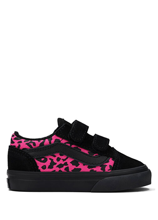 Old Skool V Pembe Siyah Unisex Çocuk Deri Sneaker - Görsel 2