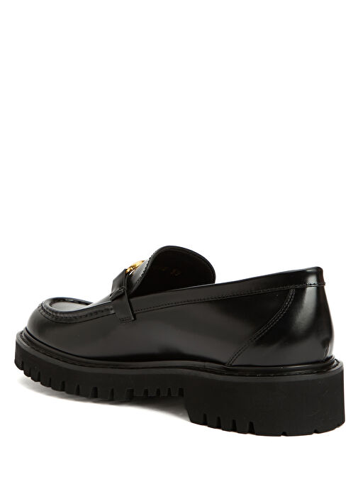 Siyah Kadın Deri Loafer - Görsel 4