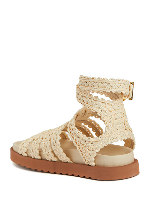 Goldie Gladiator Bej Kadın Deri Sandalet - Görsel 4