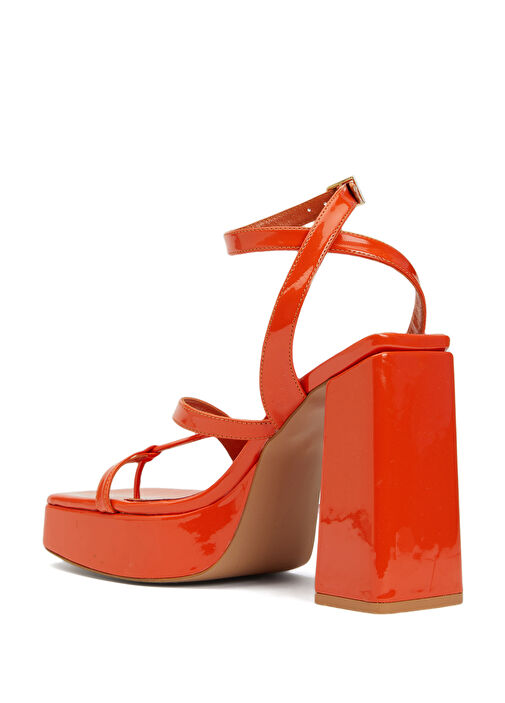 Turuncu Kadın Deri Sandalet - Görsel 4