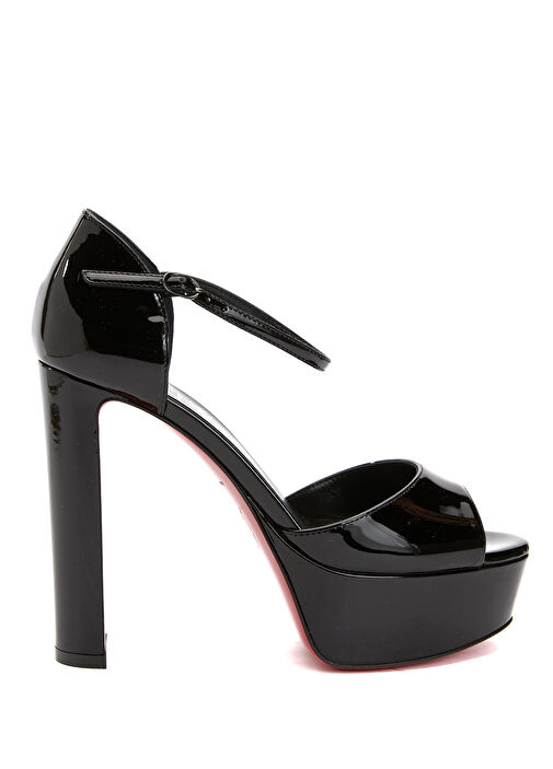 Sandaloo Siyah Kadın Rugan Deri Sandalet - Görsel 2