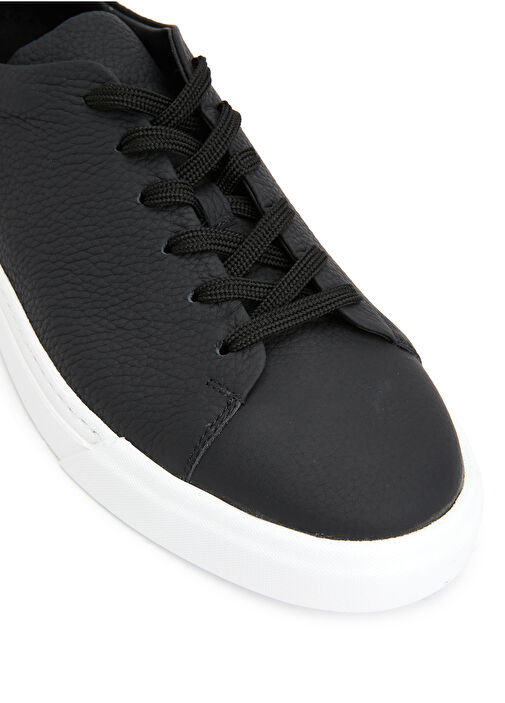 Siyah Erkek Deri Sneaker - Görsel 7