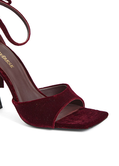 Bordo Bantlı Kadın Sandalet - Görsel 7