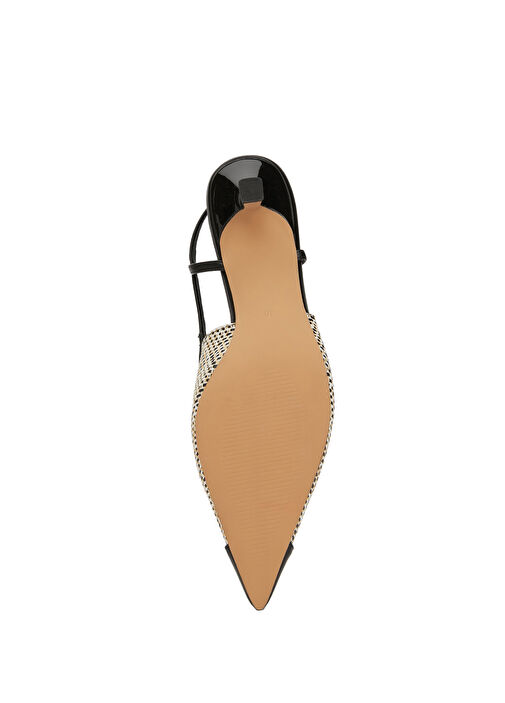 Bej Siyah Topuklu Ayakkabı - Görsel 6
