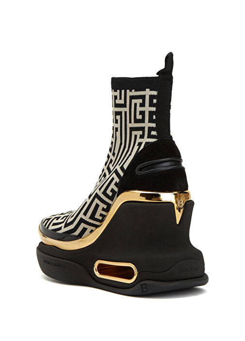 B-Bold Siyah Geometrik Logo Desenli Kadın Sneaker - Görsel 4