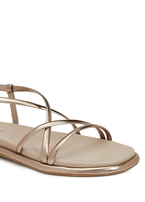 Bronz Kadın Deri Sandalet - Görsel 7