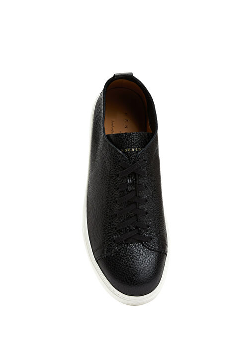 Siyah Erkek Deri Sneaker - Görsel 5