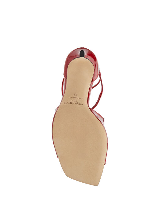 Azia Koyu Kırmızı Kadın Deri Sandalet - Görsel 6