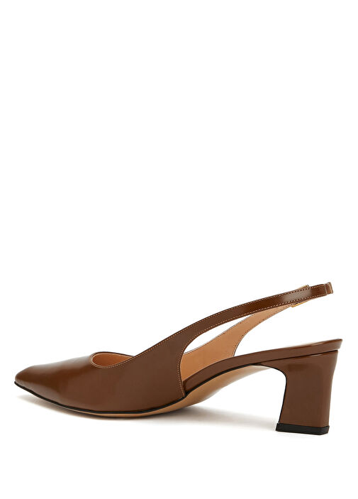 Taba Deri Topuklu Ayakkabı - Görsel 4