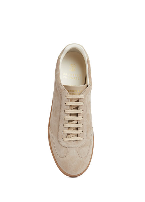 Bej Erkek Deri Sneaker - Görsel 5