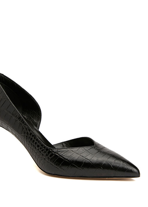 Siyah Kroko Kadın Deri Stiletto - Görsel 7