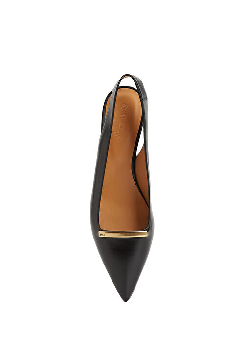 Siyah Deri Topuklu Ayakkabı - Görsel 5