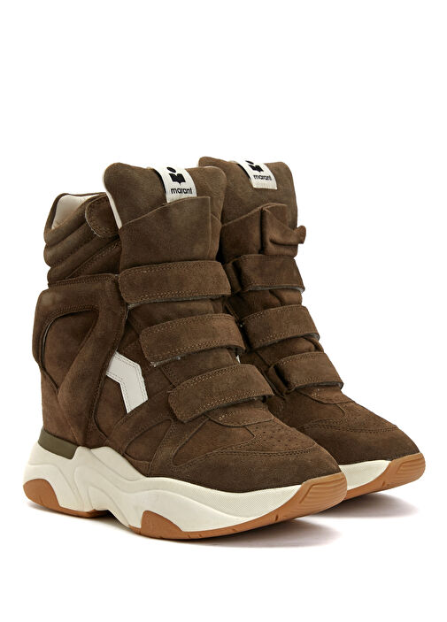 Haki Gizli Topuklu Kadın Süet Sneaker - Görsel 3