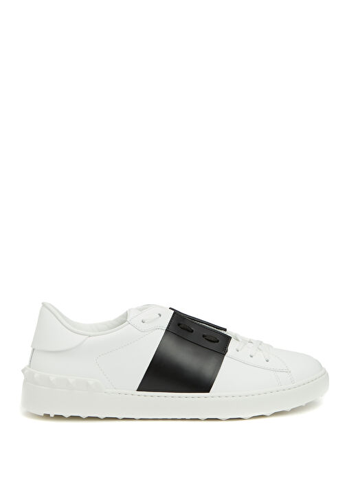 Open Siyah Beyaz Erkek Deri Sneaker - Görsel 2