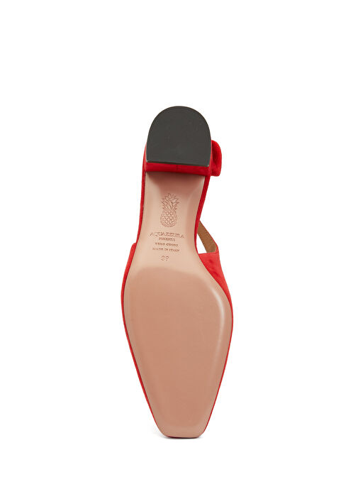 Very Bow Tie Kırmızı Süet Topuklu Ayakkabı - Görsel 6