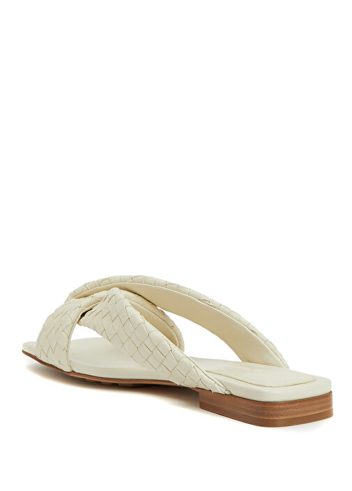 Riva Beyaz Kadın Deri Terlik - Görsel 4