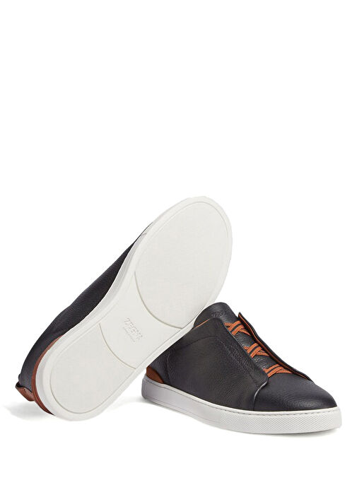 Siyah Erkek Deri Sneaker - Görsel 6