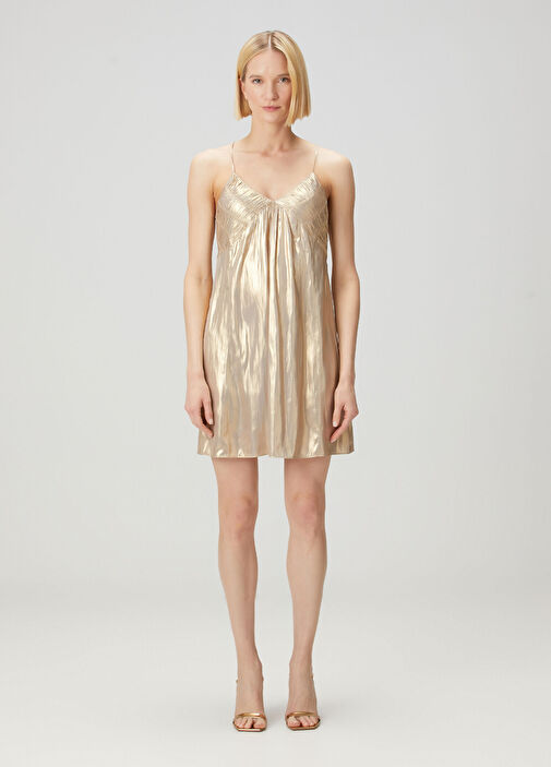 Zadig&Voltaire - Rayonna Gold Mini Satin Dress