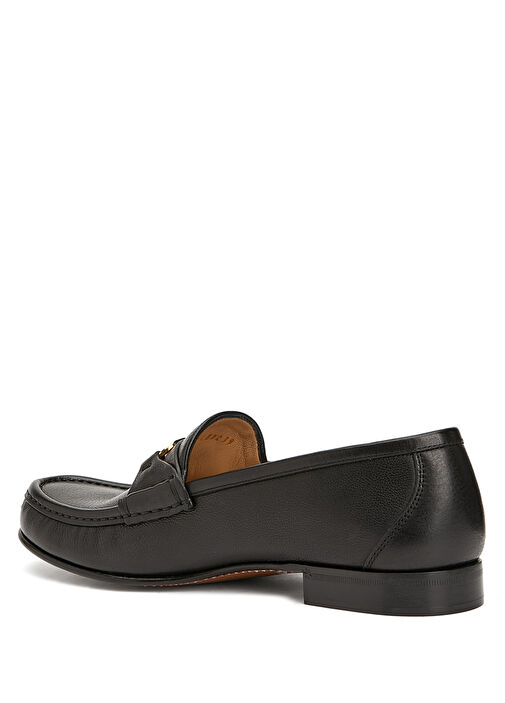 Siyah Kadın Deri Loafer - Görsel 4