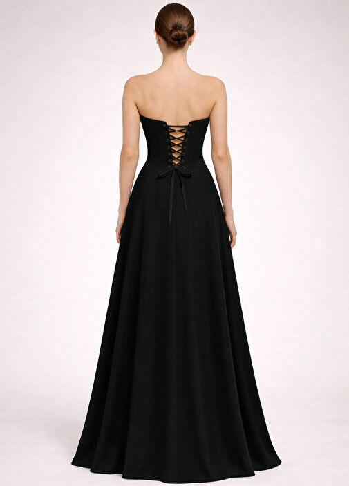 black mini dress with ruffle bottom MASIE Pearl Embellished Velvet Tulip Dress in Black