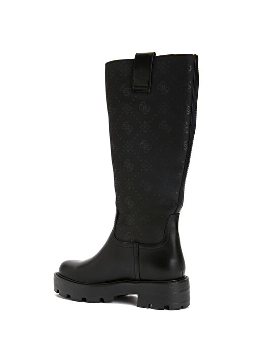 Siyah Logo Desenli Kadın Çizme - Görsel 4