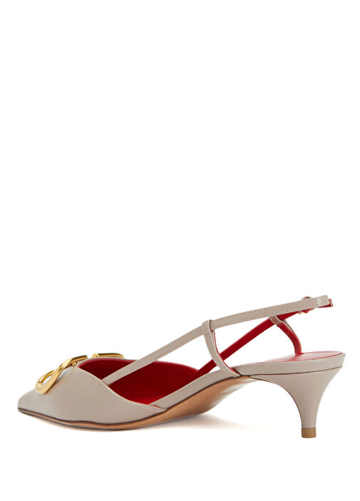 VLogo Pudra Deri Topuklu Ayakkabı - Görsel 4