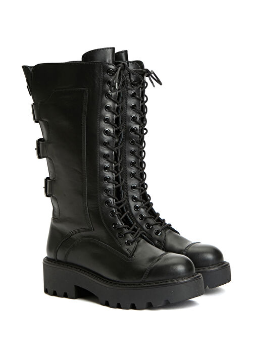 Siyah Kadın Deri Bot - Görsel 3