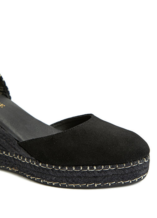 Siyah Kadın Süet Espadril - Görsel 7
