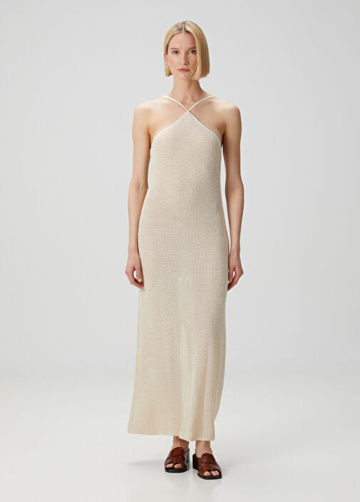 kate middleton beach dress Margot Sheer sequin Beach Maxi Dress In Cream main image 0