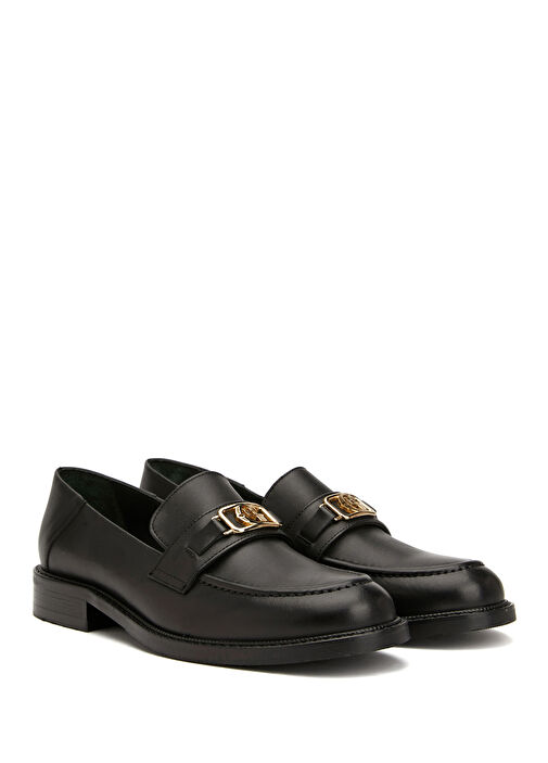 Siyah Kadın Deri Loafer - Görsel 3