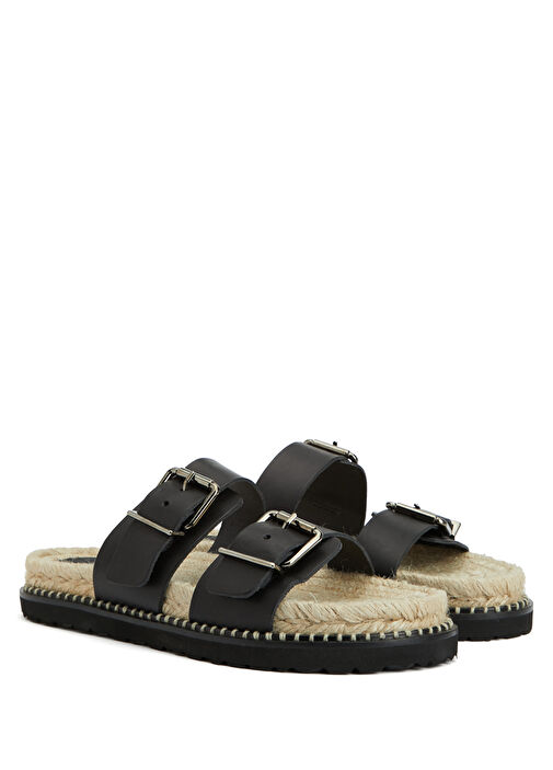 Siyah Kadın Deri Terlik - Görsel 3