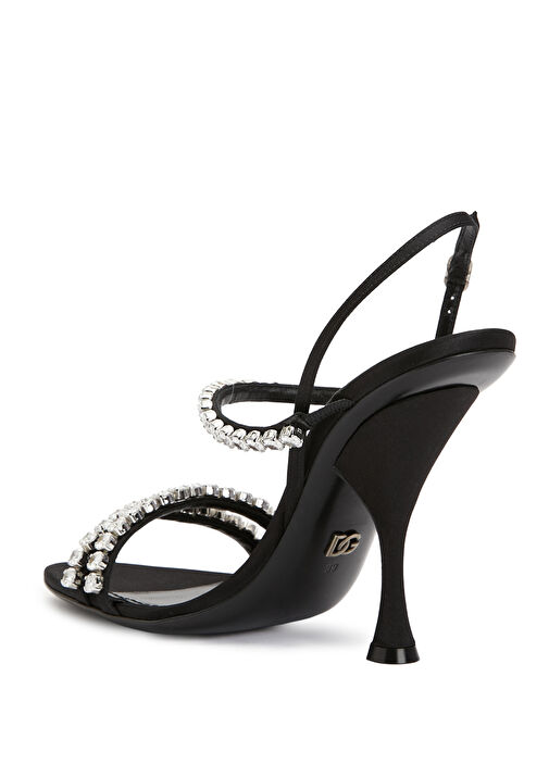 Siyah Taşlı Bantlı Kadın Sandalet - Görsel 4