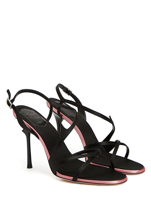 Epine Siyah Kadın Saten Sandalet - Görsel 3