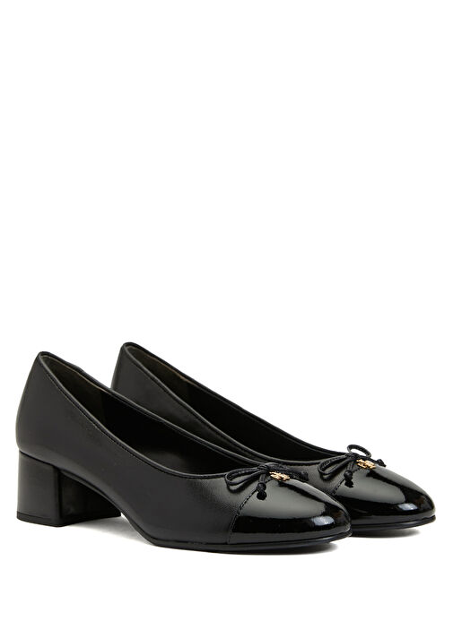 Siyah Deri Topuklu Ayakkabı - Görsel 3