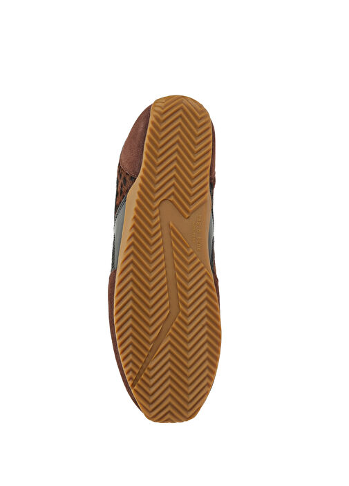 Retro Slim Leopar Desenli Kadın Deri Sneaker - Görsel 6