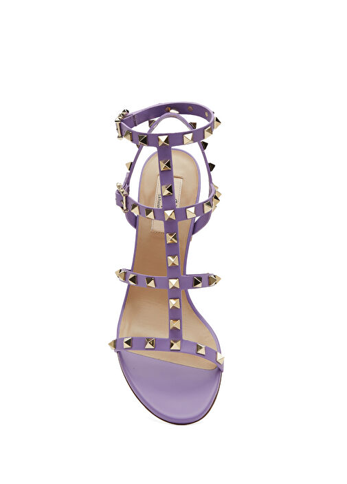 Rockstud Mor Kadın Deri Sandalet - Görsel 5