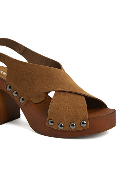 Kahverengi Kadın Süet Sandalet - Görsel 7