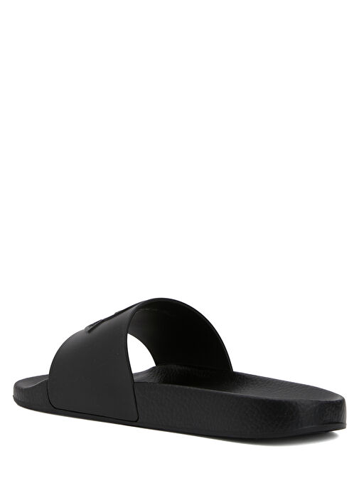 Basile Siyah Logo Detaylı Erkek Terlik - Görsel 4