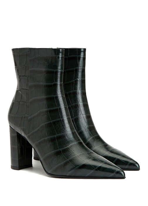 Yeşil Kadın Deri Bot - Görsel 3