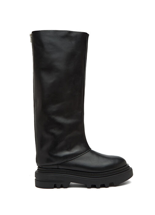 Maxie Siyah Kadın Deri Çizme - Görsel 2