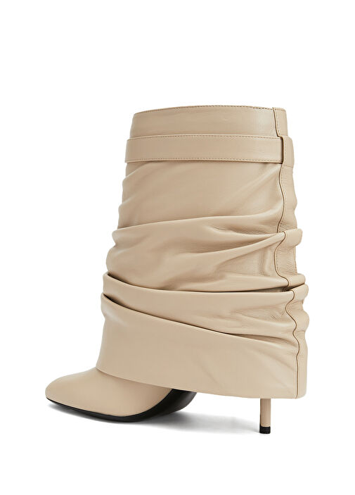 Shark Lock Ekru Kadın Deri Bot - Görsel 4