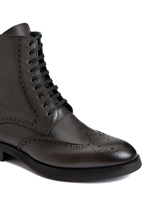 Antrasit Erkek Deri Bot - Görsel 7