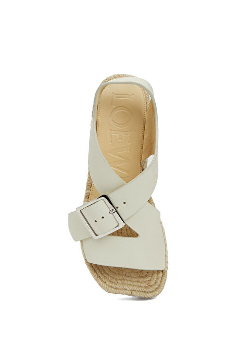 x Paula's Ibiza Beyaz Kadın Deri Espadril - Görsel 5