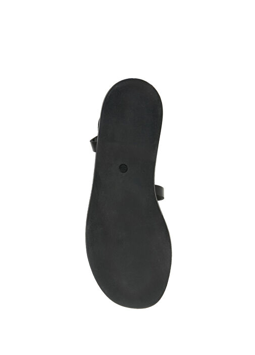 Siyah Kadın Deri Sandalet - Görsel 6