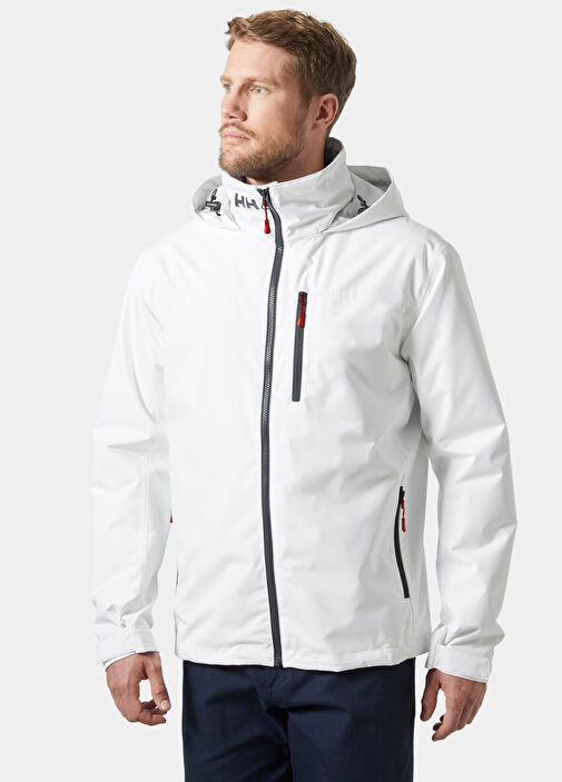 White Helly Hansen White Men Crew Hooded Midlayer 2 White Men's