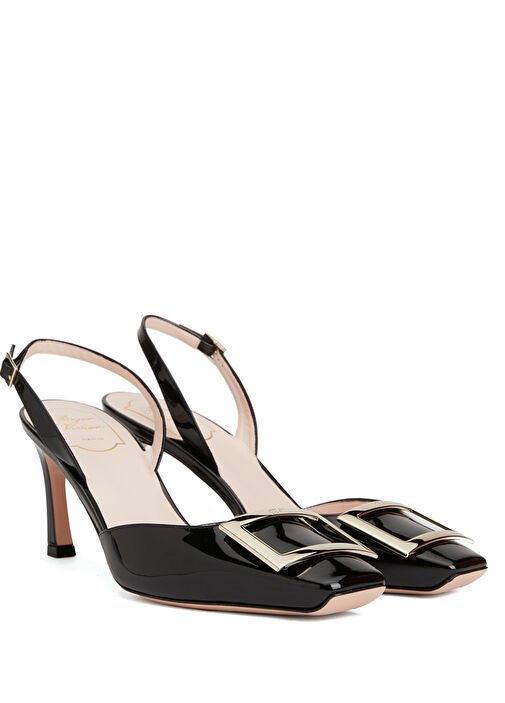 Trompette Siyah Deri Topuklu Ayakkabı - Görsel 3