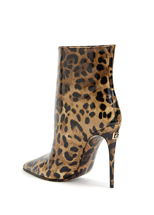 Leopar Desenli Kadın Deri Bot - Görsel 4