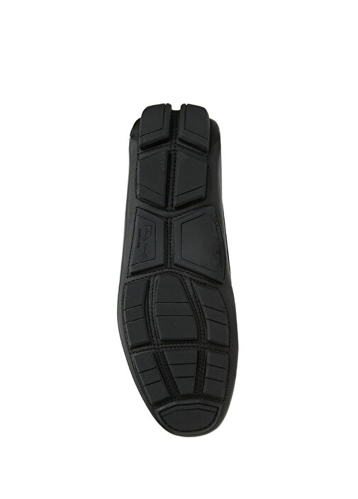 Siyah Logo Motifli Erkek Deri Driver - Görsel 6